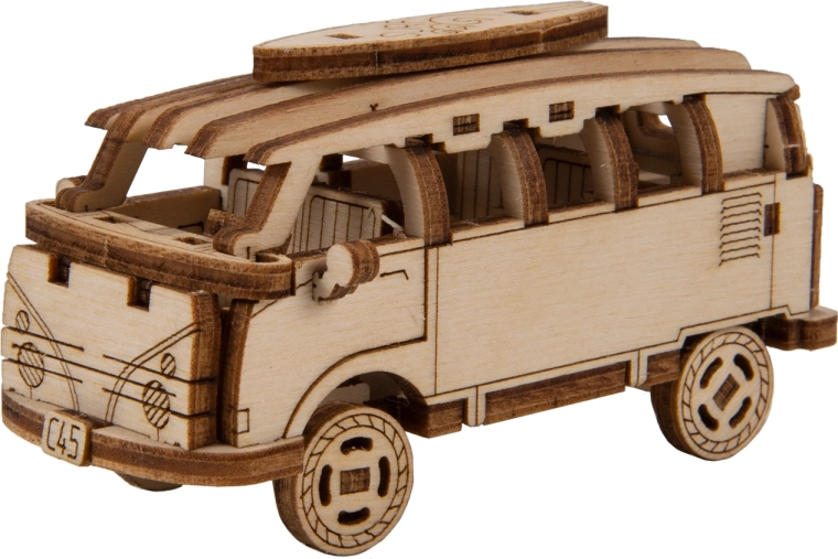 Wooden 3D Puzzle WOODEN CITY Superfast Retro Minibus