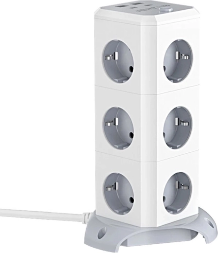Vertikální prodlužovací kabel BlitzWolf BW-EC3 s 12 zásuvkami a USB
