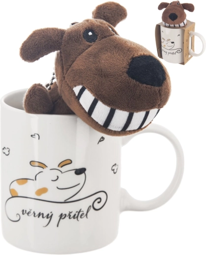 Mug en porcelaine avec jouet chien 0,39 l