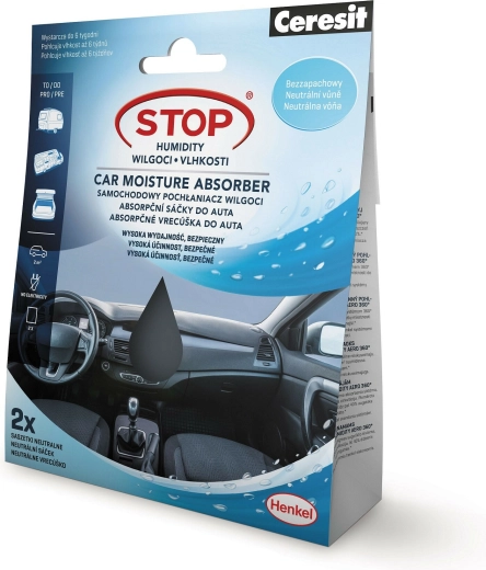 Ceresit Stop Moisture absorbent car sachets 2×50 g, neutral scent