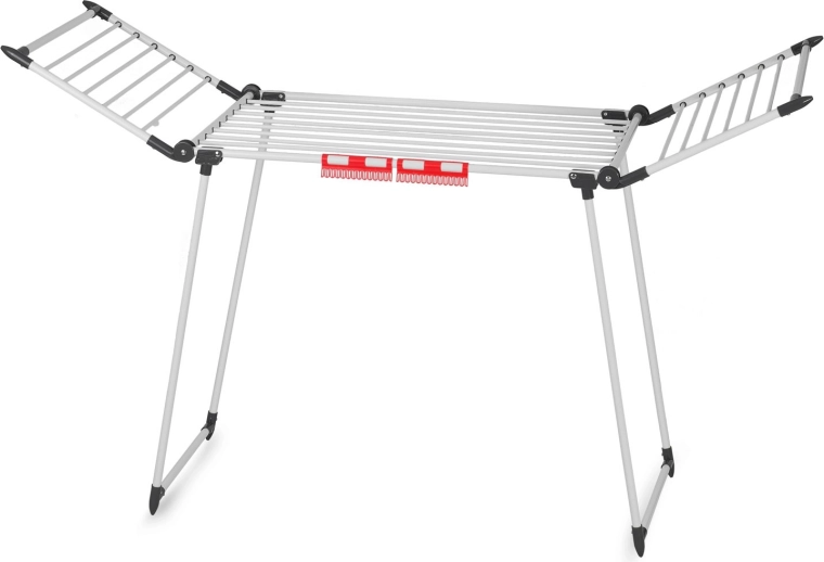 Fold-out wings and holders for small laundry