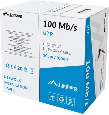 Cavo LAN UTP 100 Mb/s 305 m, CCA, nero