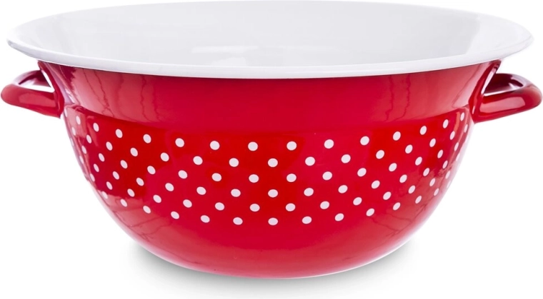 Enamel kitchen bowl with dots Tečka 26 cm, 2.5 l