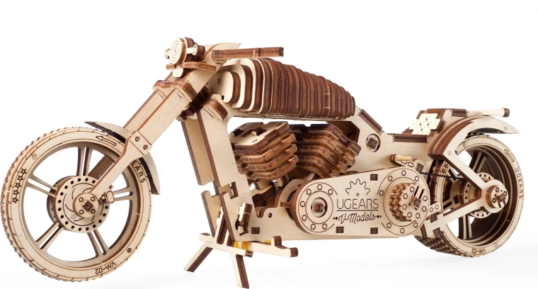 Lesena 3D sestavljanka motor UGEARS – mehanski model brez lepljenja