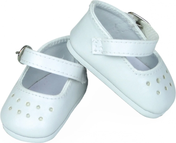 PETITCOLLIN witte schoentjes met bandje voor pop 27 cm