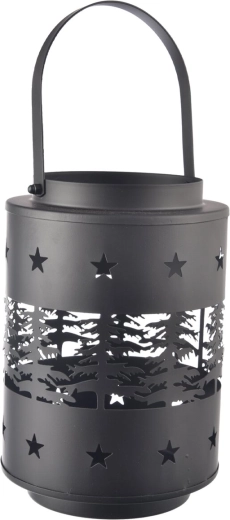 Bougeoir de Noël en métal XMAS noir 26 cm