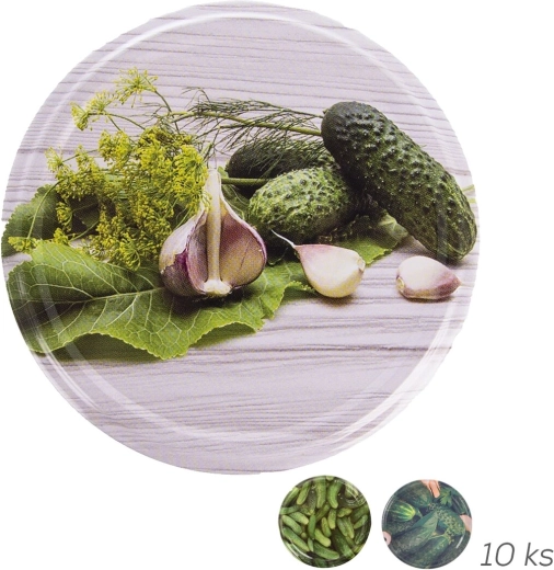 Metal twist-off lid 82 mm with cucumber design (10 pcs)