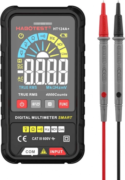 digital multimeter with true rms habotest ht124a+
