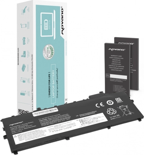 Movano akkumulátor Lenovo ThinkPad X1 Carbon (2017–2018) laptophoz, 4650 mAh 54 Wh