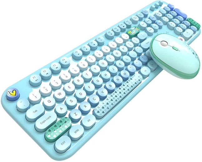 MOFII Lovely Wireless Keyboard and Mouse Set (Blue)