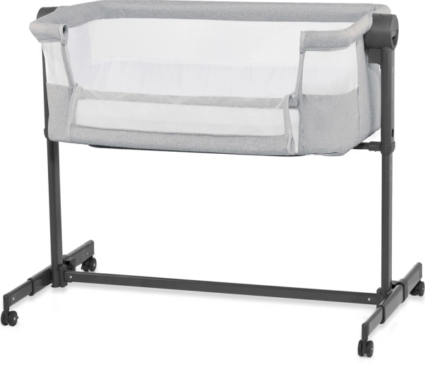 Kinderkraft culla da affiancare al letto e lettino per bambini Nestee Up 2 light grey