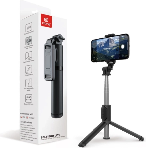 SelfieGo Lightweight Bluetooth Tripod with Selfie Stick