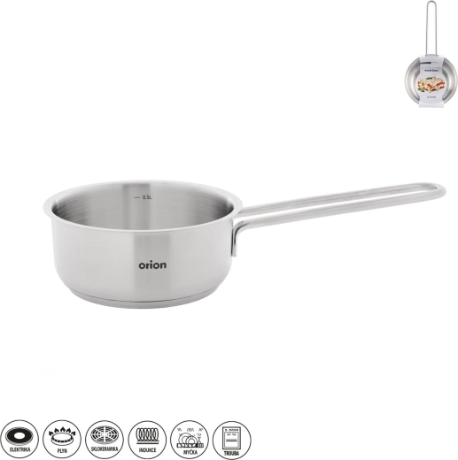 Casserole en inox Orion Anett Glass 12 cm avec couvercle en verre
