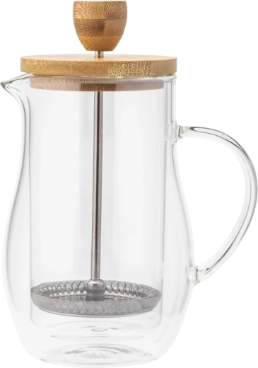 Glazen french press met bamboe deksel 400 ml