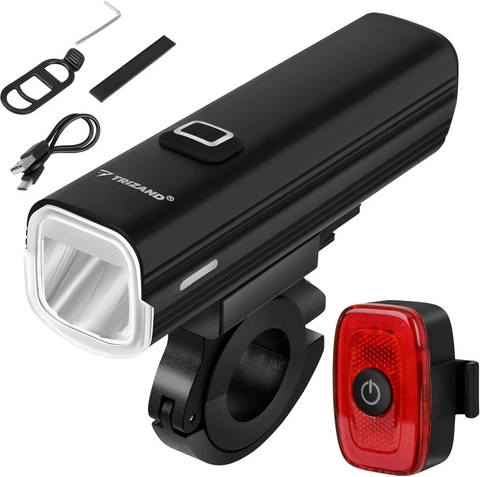 Luce LED per bici Trizand 1000 lm – set anteriore e posteriore
