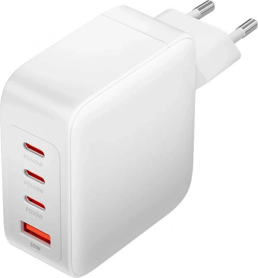 Caricatore da rete Vention 140W GaN con 3× USB‑C e USB‑A (bianco)