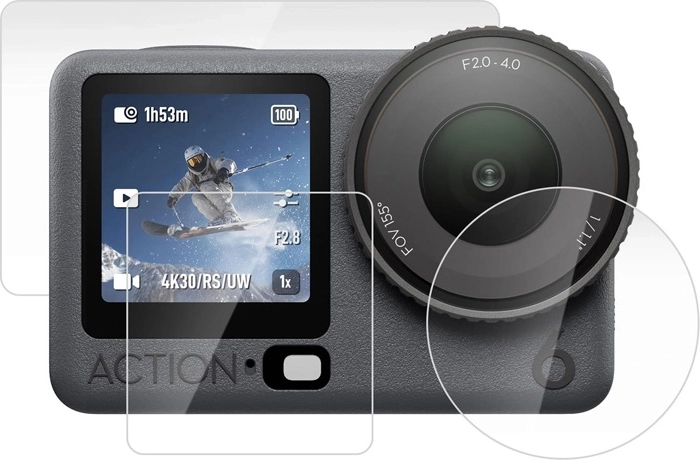 Puluz Tempered Glass Set for DJI Osmo Action 6 (3 pcs)