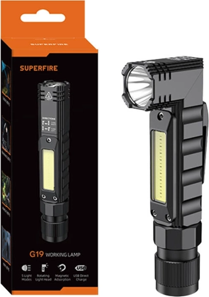 Multifunction Flashlight Superfire G19, 200lm, USB