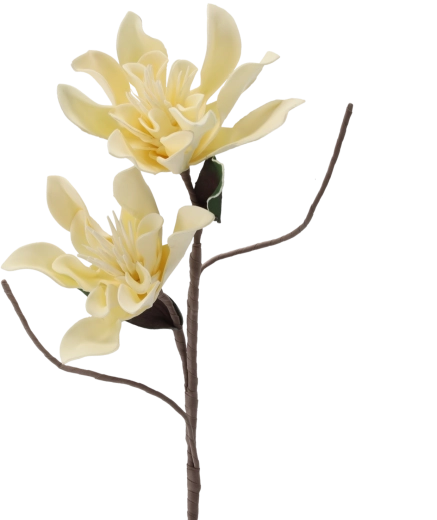 Fiore decorativo di crisantemo con 2 fiori 86 cm bianco
