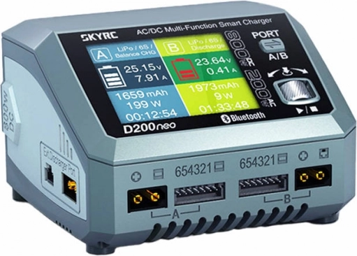 Oplader SKYRC D200neo dual 200W/800W med USB‑C PD
