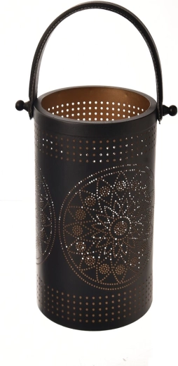 Metalen kandelaar zwart-goud 26 cm