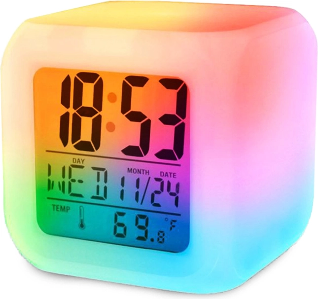 Chameleon Alarm Clock with LCD Thermometer and Lighting