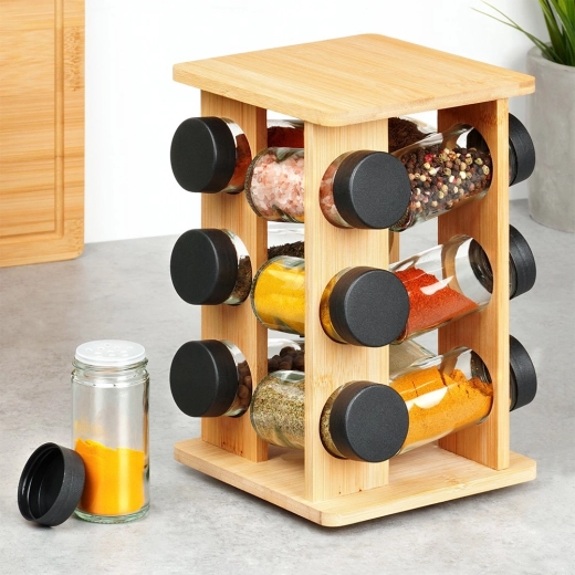 Bambù naturale e vetro resistente