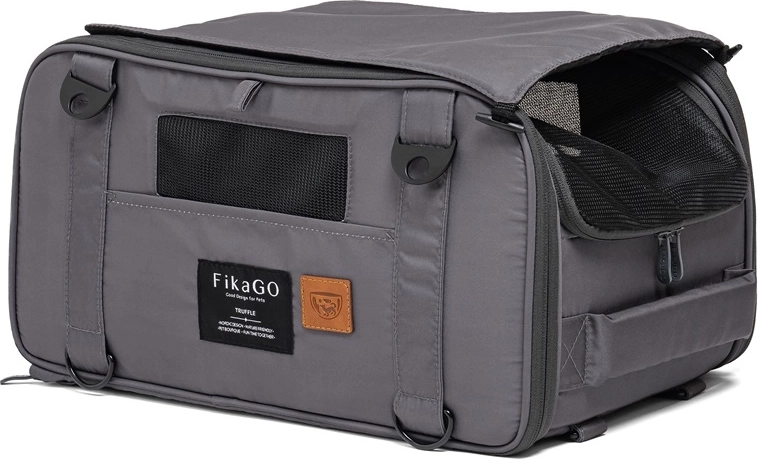 Trasportino da viaggio FikaGO per cani e gatti truffle grey