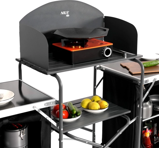 Superficie di lavoro stabile con paravento