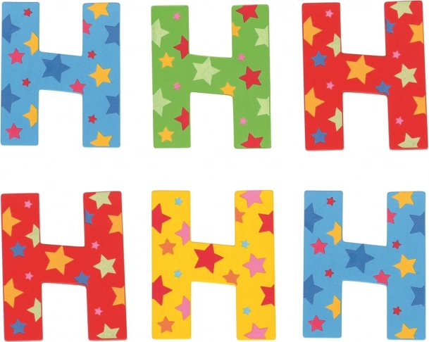 Wooden Letter H with Stars Bigjigs Toys