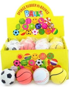 Ballons sauteurs en caoutchouc 6 cm – lot de 24 pièces