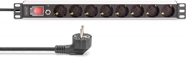 8 Schuko sockets rotated 45°