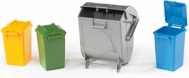 Bruder set di bidoni e container per camion della spazzatura 1:16