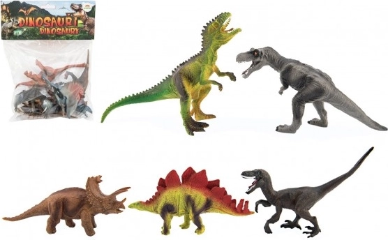 Set of 5 Plastic Dinosaurs, 15–18 cm