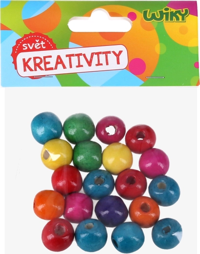 Dřevěné barevné korálky 20 ks