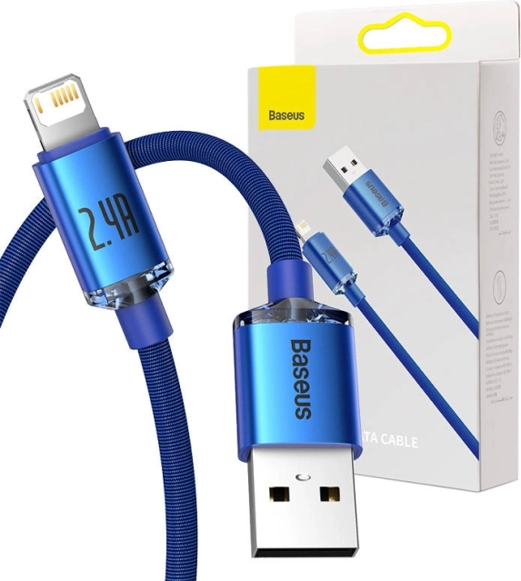 Baseus Crystal Shine cavo USB blu a Lightning