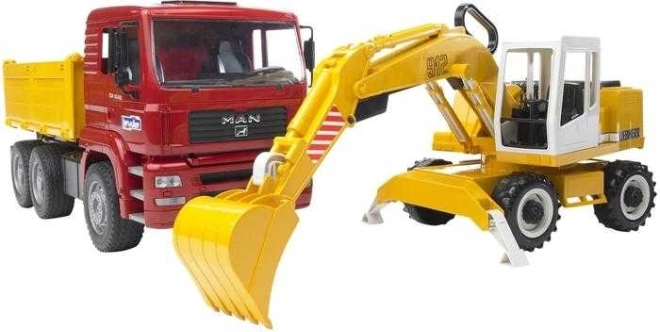 Tipper and Excavator MAN and Liebherr by Bruder
