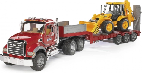 Bruder Mack Truck with Trailer and JCB 4CX Loader 1:16