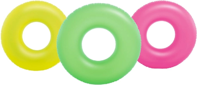 Neon inflatable swim ring 91 cm