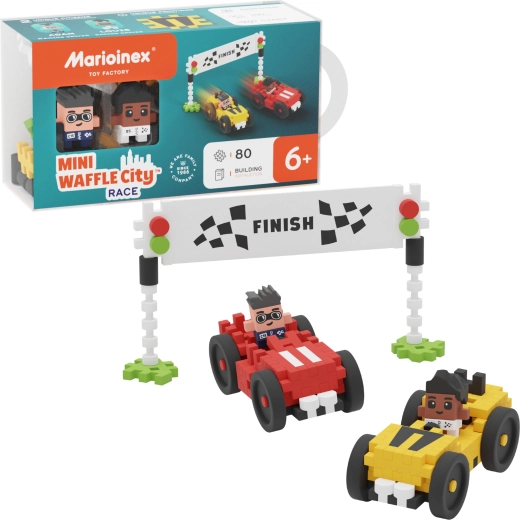 Zestaw konstrukcyjny Marioinex Mini Waffle City wyścig, 80 elementów