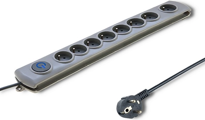 Surge Protector Quick Switch 8 Sockets, 3m, Gray