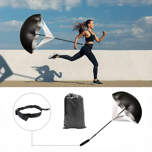 Paracadute da corsa a resistenza per velocità esplosiva