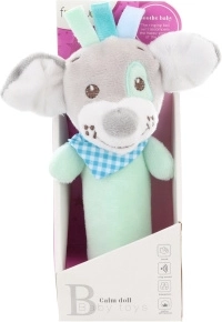 Sonaglino con squeak cagnolino verde – peluche per neonati