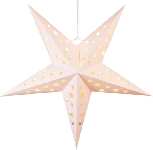 Paper Christmas star with 4 LEDs, 60 cm
