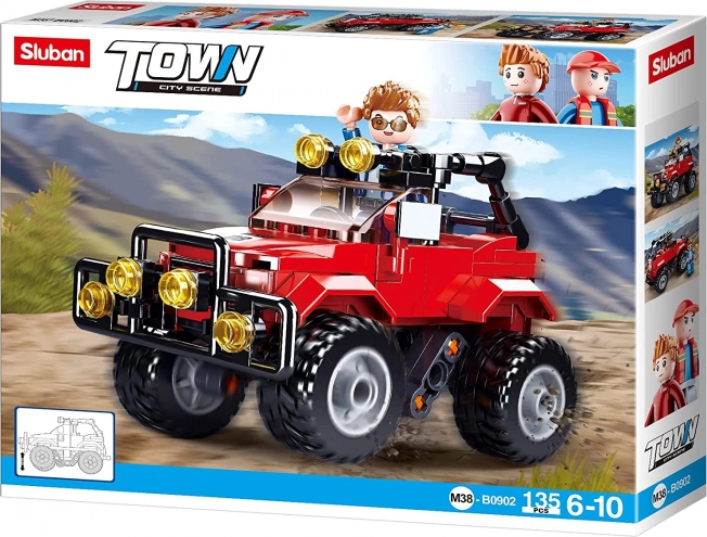 Sluban Town rode jeep – bouwset 135 onderdelen