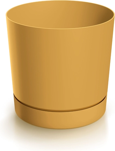 Vaso con sottovaso TUBO P 23,9 cm senape