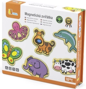 Drevené magnety pre deti Zvieratká - sada 20 ks
