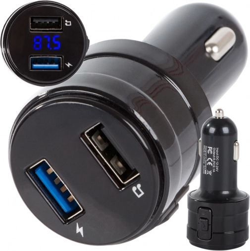 Car FM transmitter with Bluetooth, MP3 and dual USB charger