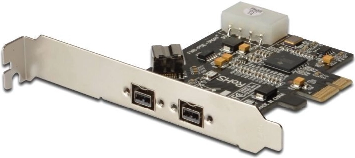 Controller FireWire 800 PCIe con 2x porte esterne e 1x interna, low profile
