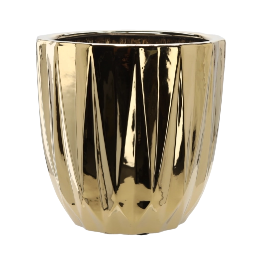 Cache-pot en céramique 40 × 40 × 39,5 cm doré